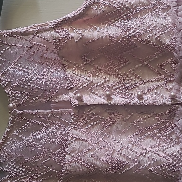 Badgley Mischka Girls' Beaded Illusion Multi-Tier Dress - Little Kid, Sz 7 - Picture 8 of 8